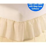 180 Thread Twin Count Cream Bedskirt by 