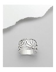 Flower Ring In 92.5 Sterling Silver