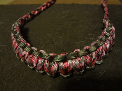 Multicamo & Pink Camo Paracord Bow Wrist Sling with a Touch of Think Pink By Bostonred2010