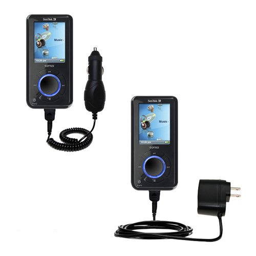 Essential Kit for the Sandisk Sansa E250 includes a Car and Wall Charger - uses Gomadic TipExchange Technology