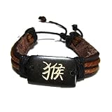Year of the Monkey Chinese Zodiac Tribal Leather Bracelet