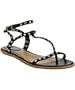 Frye black studded leather 'Mary' t-strap sandals