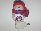 CHICAGO CUBS Team Logo Christmas Homerun Snowman Night Light
