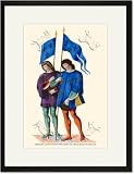 Black Framed/Matted Print 17x23, Heralds Announcing Death of Charles 6th