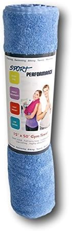 Sport Performance Terrycloth Gym Towel - 15'' x 50'' - Solid Blue