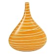 Handmade Terracotta Burnt Orange Vase with Beige Stripes