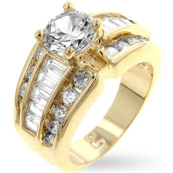Click here to buy Ladies RINGS GOLD PLATED W CLEAR CZ by ToltecTraders.com.