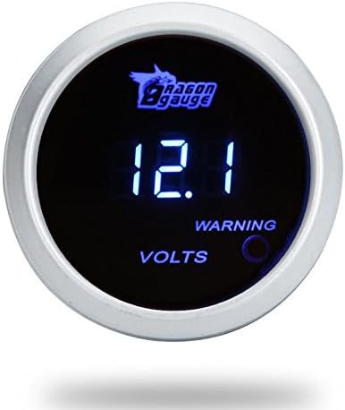 Docooler® 52mm 2in LCD 0~15V Digital Voltage Meter Gauge for Auto Car with Warning Light - Silver
