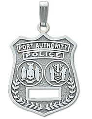 Sterling Silver Port Authority Badge Police Pendant