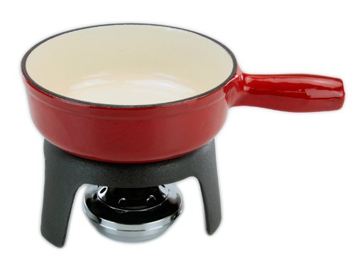 Gusseisen Caquelon, Käsefondue Emaille Set, 