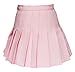 Beautifulfashionlife Women's High Waist Solid Pleated Mini Skirt(M, Pink)