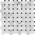 Carrara White Basketweave Polished Mosaic Tiles with Black Dots