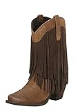 Ariat Women's Gold Rush Fringe Cowgirl Boot Snip Toe Mocha US