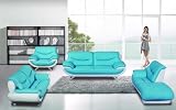 New 3pc Contemporary Modern Leather Sofa Set #AM-088-D-BLUE/IVORY New 3pc Contemporary Modern Leather Sofa Set #AM-088-D-BLUE/IVORY