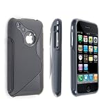 Black Designer S-Line Silicone Gel Case Cover For Apple iPhone 3/3G/3GS