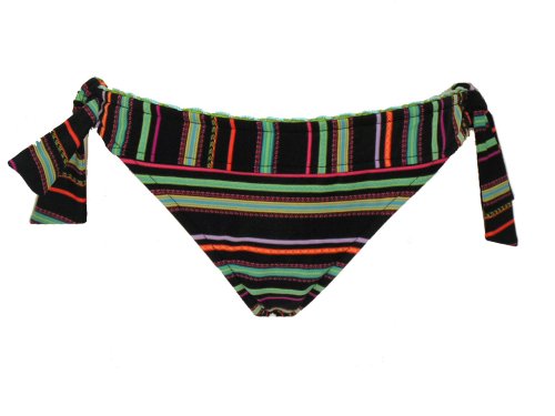 Lucky Brand Black Multi-Striped Swimsuit Bottoms w/Side Ties S