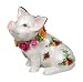 Royal Albert Old Cournty Roses Piggy Bank w/floral necklace