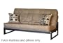 Full Size Futon Sofa Mattress Tufted in Beige Micro-Suede