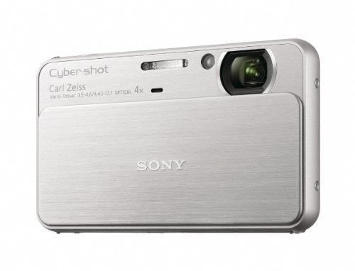 Sony DSC-T99S Digitalkamera (14 Megapixel, 4-fach opt. Zoom, 7,5 cm (3 Zoll) Display, HD Video) silber