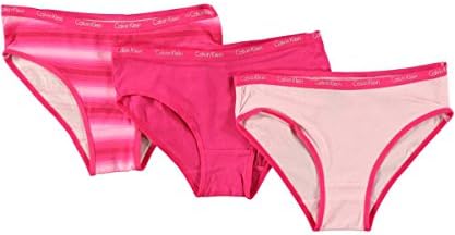 Calvin Klein Big Girls' 3-Pack Patterned Bikini Underwear - pink, 8 - 10