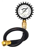 Longacre Racing Standard Tire Air Pressure Gauge2 White Face0-15 PSI by 1/4lb w/ 14 Ultra Flex Hose