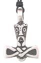 Thor Tribal Thor's Hammer Pewter Pendant Necklace