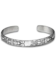 Sterling Silver Totem Northwest Coast Native American Bracelet. Made in USA.