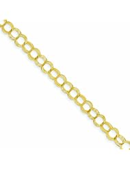 Genuine 14K Yellow Gold Solid Triple Link Charm Bracelet 8 Inches 4 Grams Of Gold 100% Satisfaction Guaranteed.