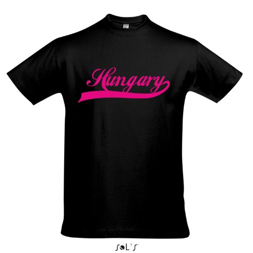 T-Shirt – Hungary Oldschool Ungarn LÄNDERSHIRT EM / WM FAN Trikot S-XXL , Deep black – pink , S