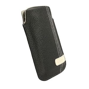 Krusell 95294 Gaia Universal Slim Leather Pouch Large for iPhone 4, iPhone 3G/3G S, Samsung Galaxy S, T-Mobile G2, HTC Droid Eris and other Mobile Phones (Black)