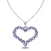 Sterling Silver Tanzanite and Diamond Heart Pendant (0.01 cttw, GHI Color, I3 Clarity), 18