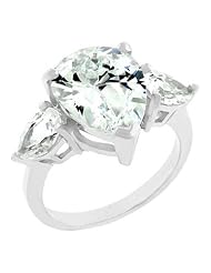 CZ Pear Triplet Ring