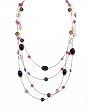 Necklace - N324 - Gold 4-Strand Beaded ~ Berry