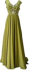 V-neck Beaded Chiffon/Satin Evening Dress/Bridesmaid Dress/Prom Dress/Party Dress/Wedding Dress 