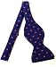 100 % Silk Blue w/ Orange Polka Dots Bow Tie