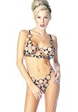 2PC Metal O Ring Bikini Top Sexy Lingerie Intimate Apparel with Bottom