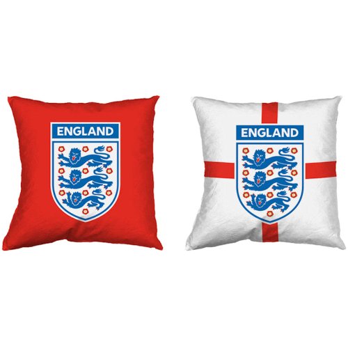 England F.A. Filled cushion. 40cm x 40cm. One side red, one side white.