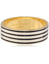kate spade new york "Idiom Bangles" No Strings Attached Hinged Navy Bangle Bracelet, 2.12"