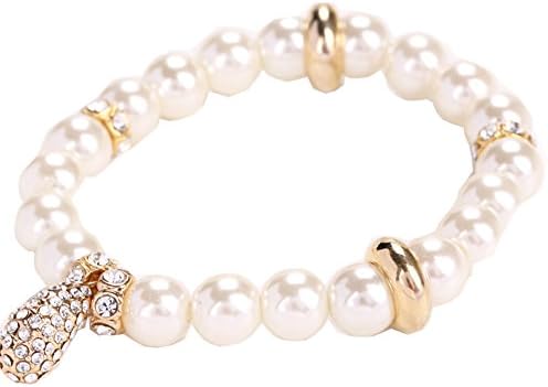 HONEYKISS Womens All-match Pearl Crystal Bracelet Jewelry(C5)