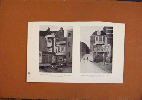 ANTIQUE PRINT THE TURKS HEAD WAPPING STONE STAIRS