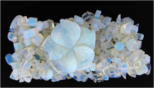 Click here to buy 5 Strand Chip Bracelet with Flower - Opalite.