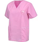 Scrub Dudz Jacksonville Jaguars Breast Cancer Awareness Solid Print Scrub Top Large