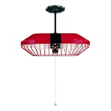 Westinghouse 64787 Garage Lighting Two-Light Twin Turbo Adjustable Pendant Fixture with Pull Chain, Racing Red