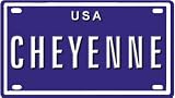 41IQ1vYeFAL. SL160  Cheyenne USA mini metal embossed license plate name for bikes, tricycles, wagons, kids doors, golf carts, baby strollers, pedal cars. Over 400 names available. Type in name usa plate in search. Your name will show up.