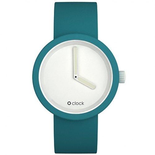 O Clock Unisex-Armbanduhr Analog Silikon weiss t&uuml;rkis OCW19-M