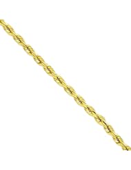 14K Gold 10mm Diamond Cut Rope Chain 22"