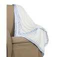 Go Mama Go Designs Toddler Blanket Satin Trim, Blue/Cream