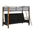 Country Pine & Matte Black Twin/Futon Bunk Bed By Powell Furniture