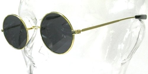 ◆丸メガネ◆サングラス　昭和レトロ復刻版　gold/black
