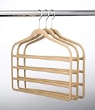 ULTRA-SLIM VELVET 4 BAR PANT HANGERS - SET OF 3- Brown
